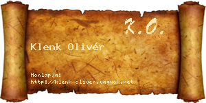 Klenk Olivér névjegykártya