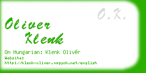 oliver klenk business card