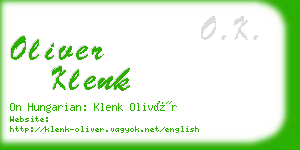 oliver klenk business card